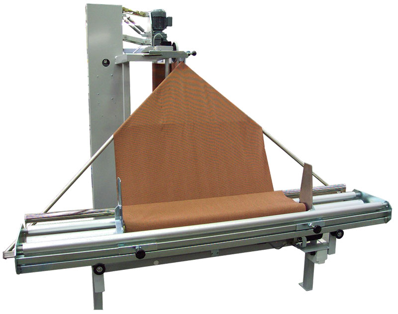 Rear view of folding machine showing tracking cradle